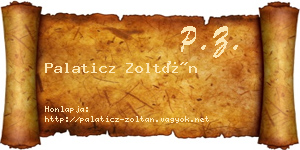 Palaticz Zoltán névjegykártya